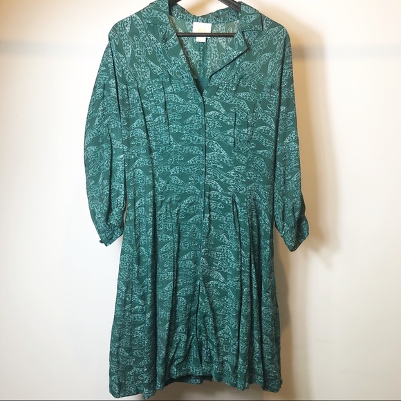 Anthropologie Dresses & Skirts - Maeve Anthropologie Green printed cotton dress